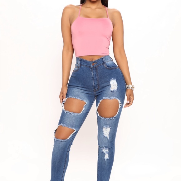 Catty distress skinny jeans medium wash - Picture 2 of 3